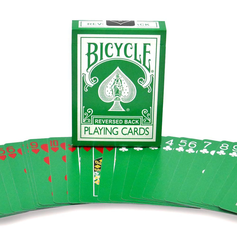 Green & White Reversed Back Bicycle Deck Playing Cards-Magic Makers Inc