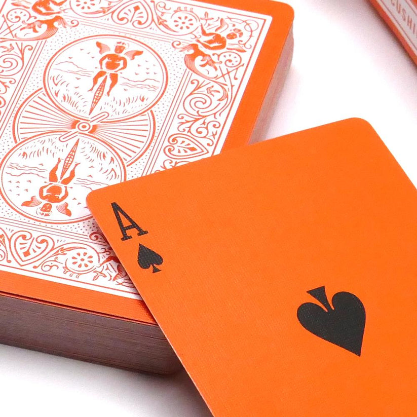 Orange & White Reversed Back Bicycle Deck Playing Cards-Magic Makers Inc