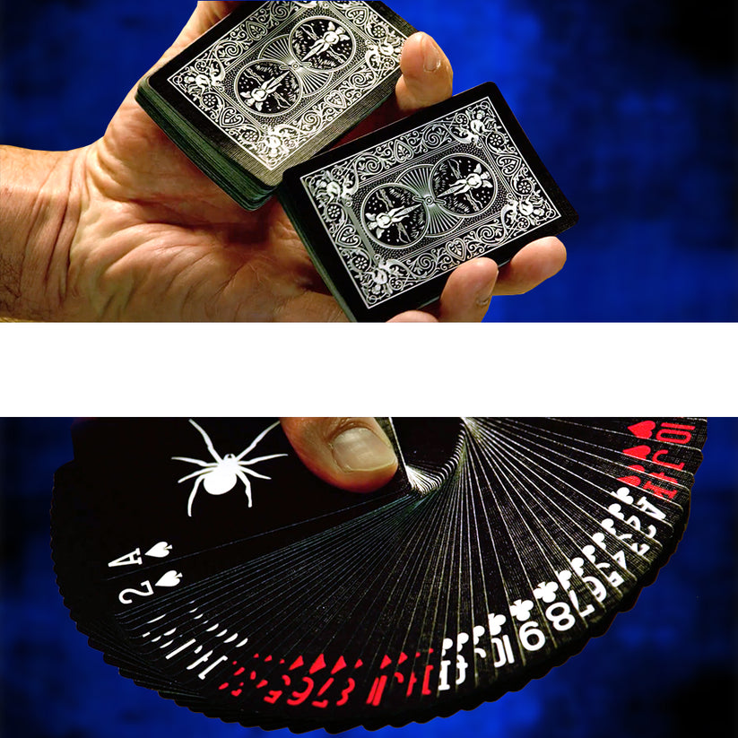 Black, White & Red Spider Deck Bicycle Playing Cards-Magic Makers Inc