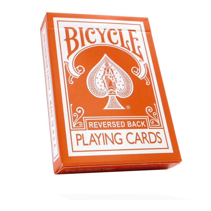 Orange & White Reversed Back Bicycle Deck Playing Cards-Magic Makers Inc