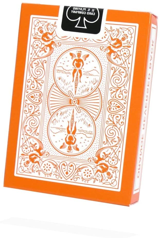 Orange & White Reversed Back Bicycle Deck Playing Cards-Magic Makers Inc