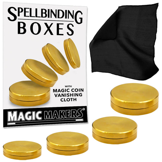 Spell Binding Boxes With Magic Coin Vanishing Cloth-Magic Makers Inc,