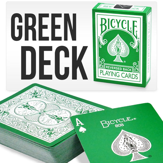 Green & White Reversed Back Bicycle Deck Playing Cards-Magic Makers Inc