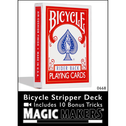 Bicycle Stripper Deck - Red - With 10 Bonus Tricks-Magic Makers Inc
