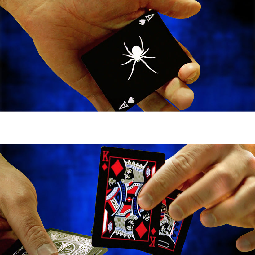 Black, White & Red Spider Deck Bicycle Playing Cards-Magic Makers Inc