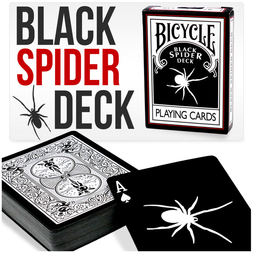 Black, White & Red Spider Deck Bicycle Playing Cards-Magic Makers Inc