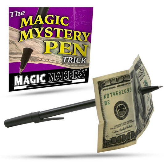 Magic Mystery Pen Trick-Pen Through Bill Trick- Magic Makers Inc