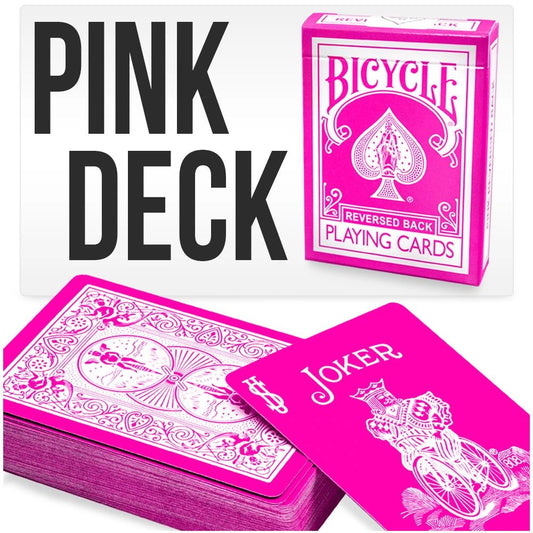 Pink & White Reversed Back Bicycle Playing Cards-Magic Makers Inc